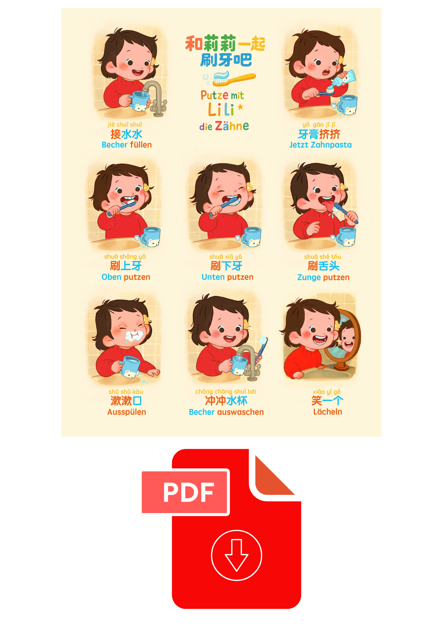 Poster (PDF) - Putze mit Lili die Zähne